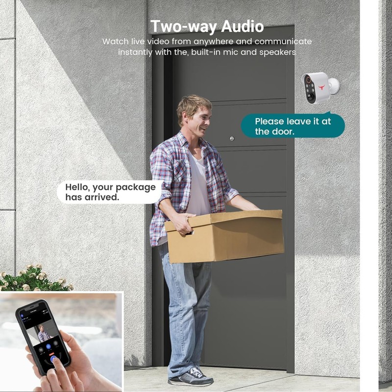 Camara De Seguridad 1080P Para Exterior Wifi Inalambrica Con Audio Bidireccional gallery