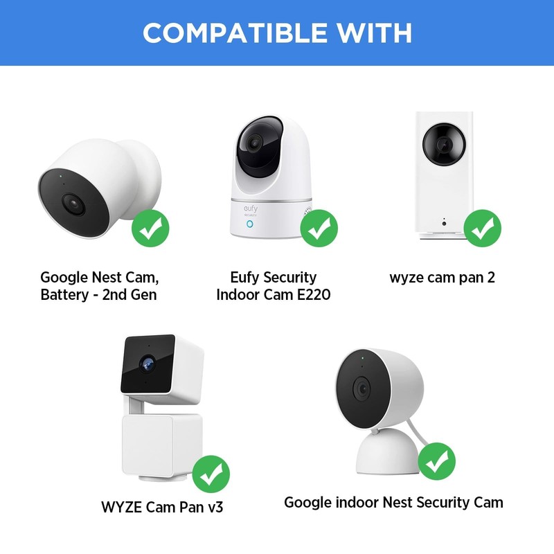 Adhesive Wall Mount for Wyze Cam V3/V2 & Google Nest Cam - Multi-Hole Design gallery
