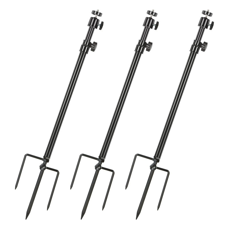 3 Pack Ground Stake Mount Stand, 360° Adjustable Universal Thread Connection …