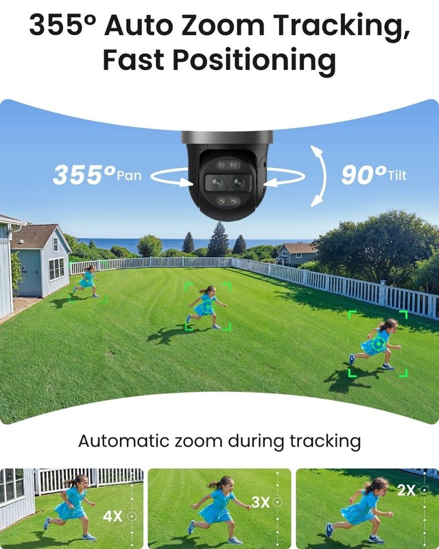 PoE PTZ Security Camera System, 4K Camera with Dual-Lens, 6X Hybrid Zoom, 355... gallery