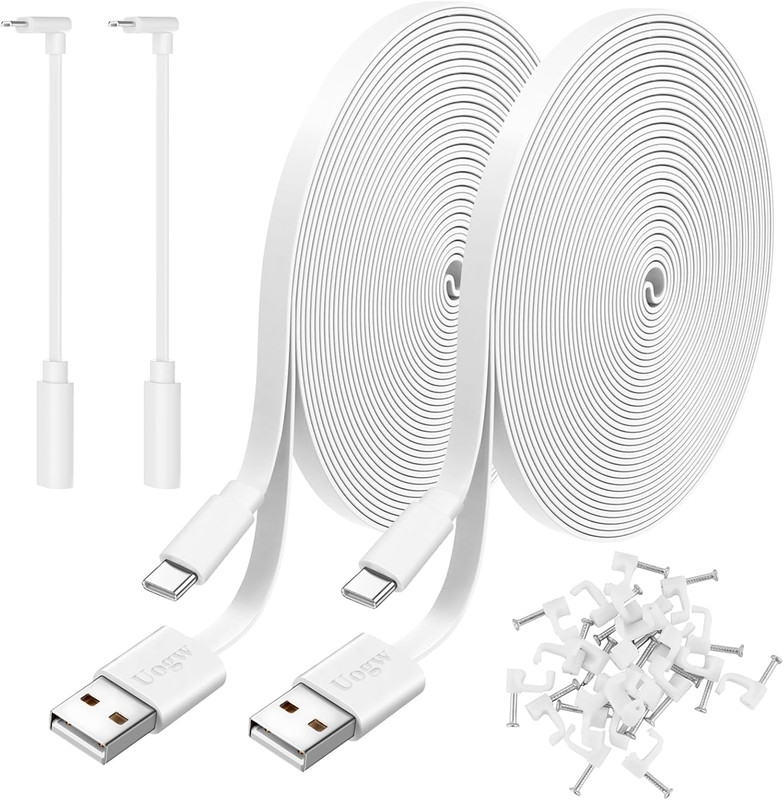 2 Pack 30FT Power Extension Cable Compatible with Wyze Cam V4,Wyze Cam V3,Wyze C gallery