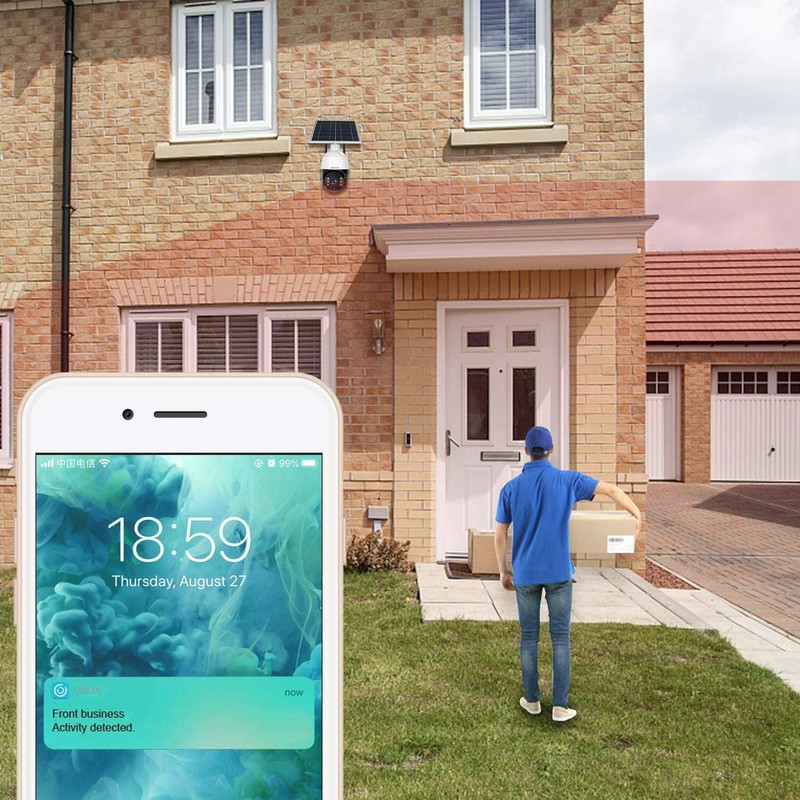 4G Solar PTZ Camera IP66 Waterproof PIR Motion Detection Color Night Vision CCTV gallery