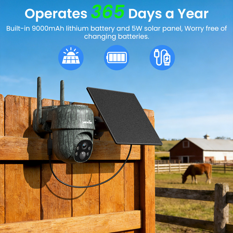 Wansview 4G LTE Cellular Trail Camera Unlimited Data Solar Powered Night Vision gallery