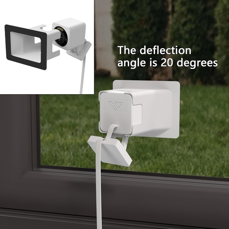 Water-Resistant Angled Window Mount for Wyze Cam V4 & V3 - Sleek White Design gallery