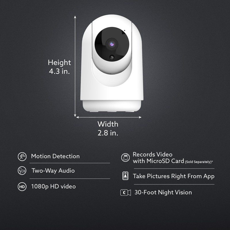 Feit Electric Indoor Security Camera with Motion PLUG-IN DESK CAMERA, White gallery