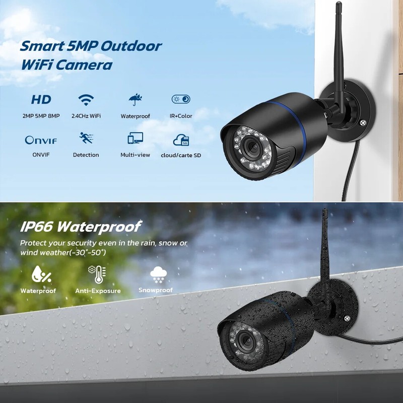 2MP P2P Wifi Audio Recording IP Camera Wireless CCTV Bullet Outdoor Surveillance gallery