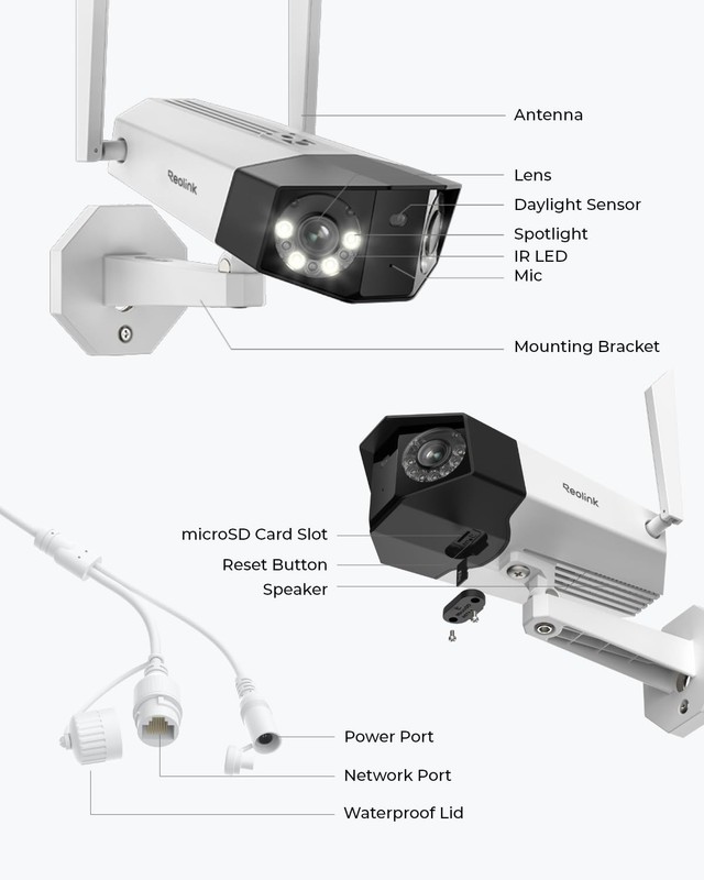 4K WiFi Security Camera with 180° Ultra-Wide Angle, 2.4/5GHz Plug-in Outdoor ... gallery