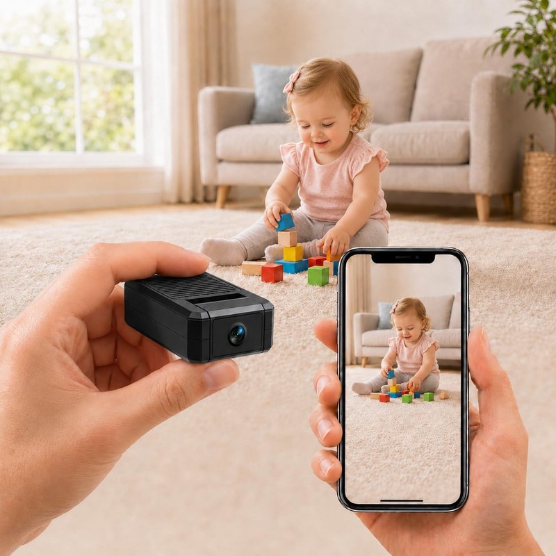 Mini Security Camera 1080P HD, Small WiFi Indoor Camera with Night Vision & M…