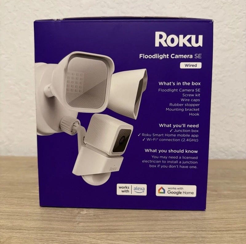 Roku Smart Home Floodlight Camera SE Wi-Fi Connected, Wired Surveillance Camera gallery