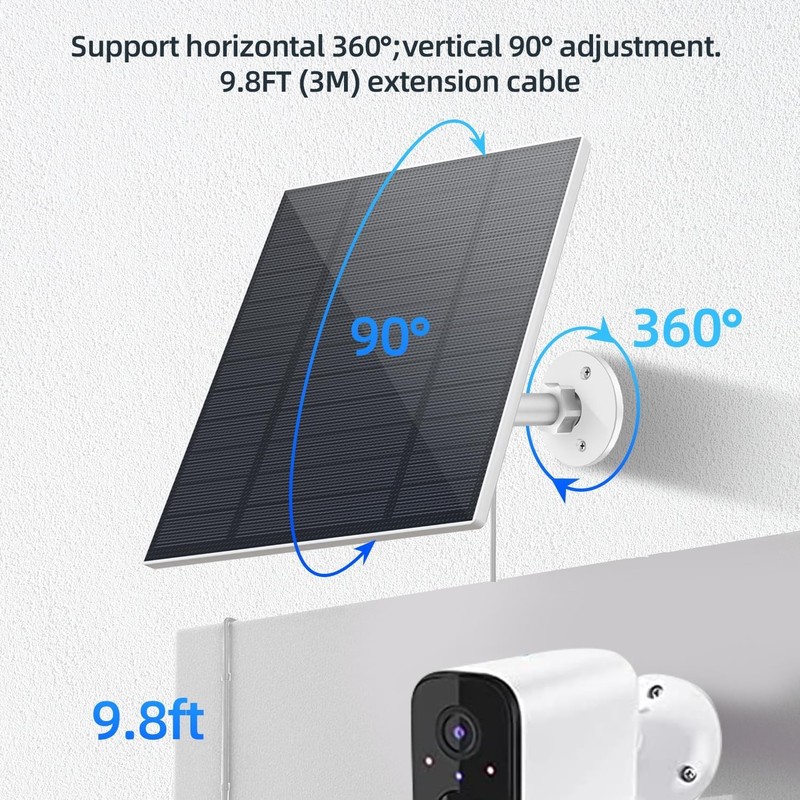 5W Solar Panels Security Camera Solar Panel W/ Micro USB & USB-C Port DC 5V gallery