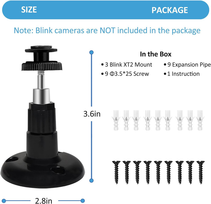 Blink Outdoor Camera Mount, 360 Degree Adjustable Indoor/Outdoor Wall Mount gallery