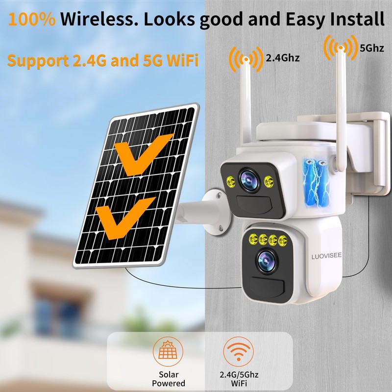 Cameras for Home Security with Dual Lens,2.4G/5G WiFi Outdoor Camera Wireless... gallery