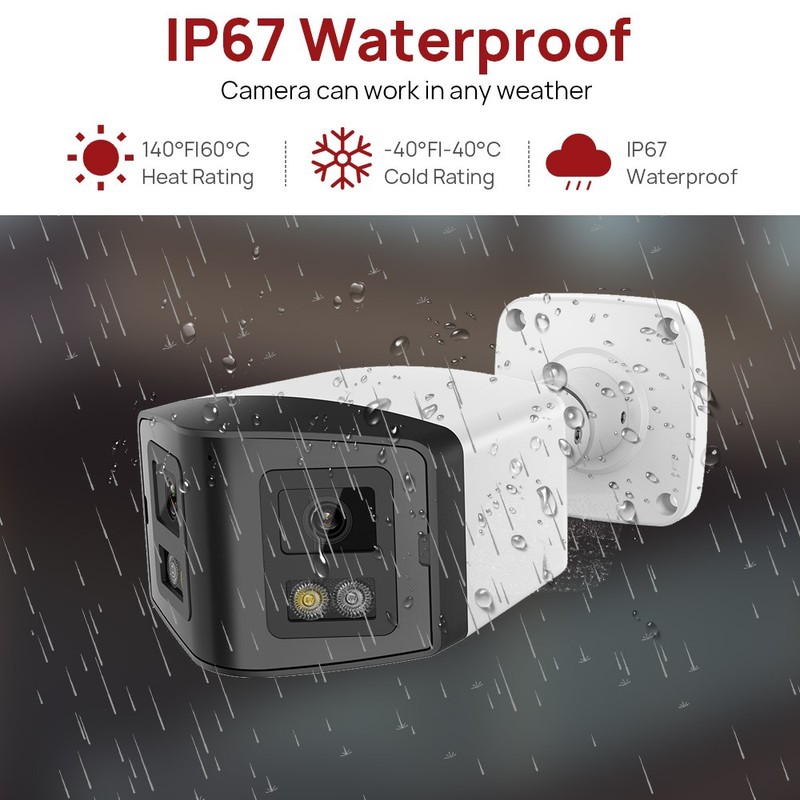 8pcs Vikylin 4MP POE IP Camera Dual Lens Panorama 170° IR Full Color 2 Way Audio gallery