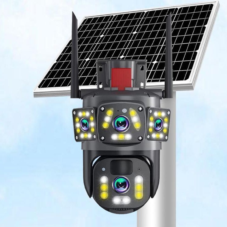 Solar Battery Security Camera Wireless WiFi 2 Lens PTZ Auto Tracking Outdoor Cam gallery