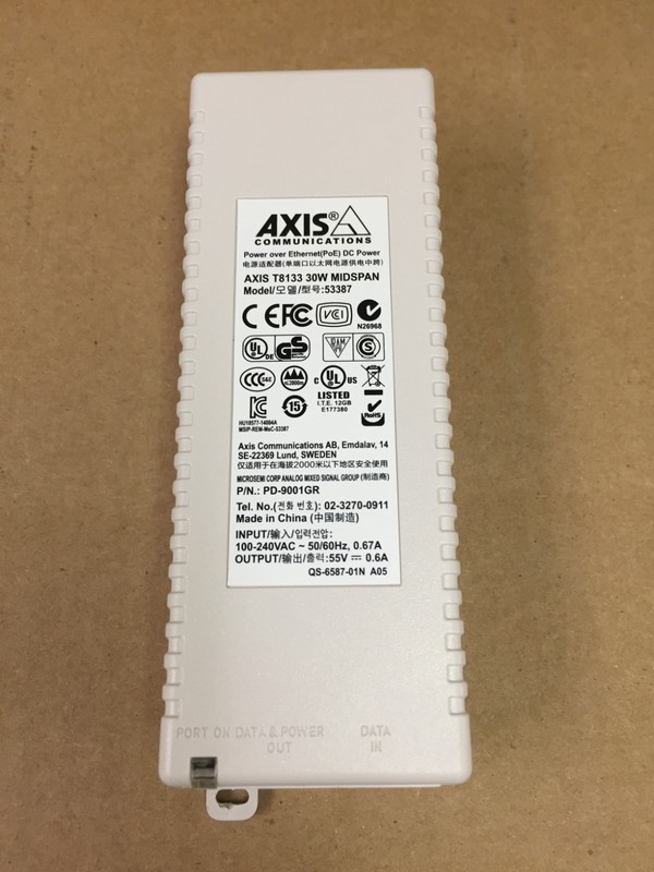 Axis Communications T8133 30W Midspan POE Injector w/ Power Cord gallery