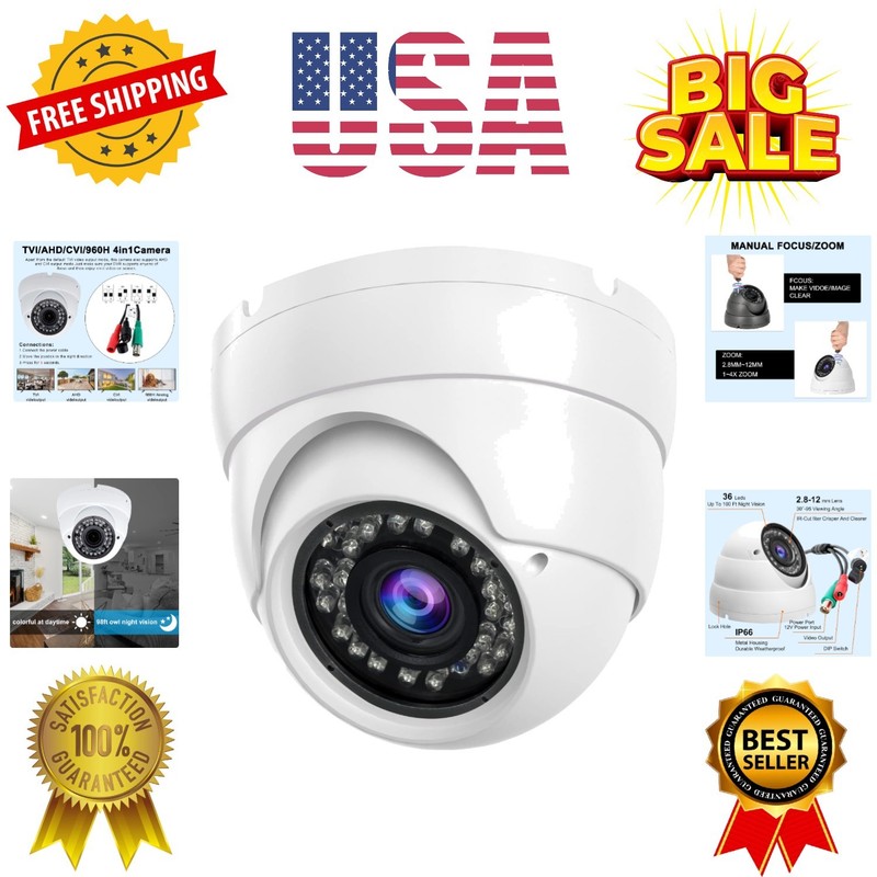 Analog CCTV Camera 1080P HD 4-in-1TVI/AHD/CVI/960H CVBS, 4X Manual Focus/Zoom…