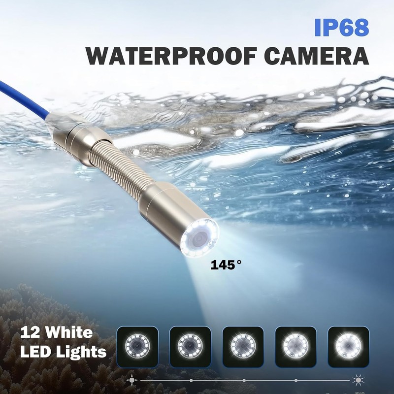 ZELCAN Sewer Camera Drain Camera 100FT 4.3 LCD IP68 gallery