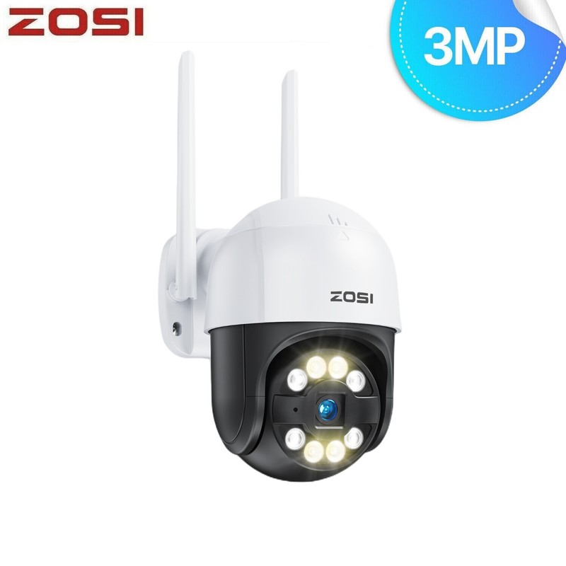 ZOSI 3MP Wireless PT Outdoor WiFi Security IP Camera Audio Smart Detect Add-on
