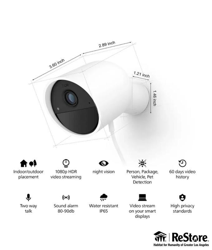 Philips - Hue Battery Security Camera, 581504 - White gallery
