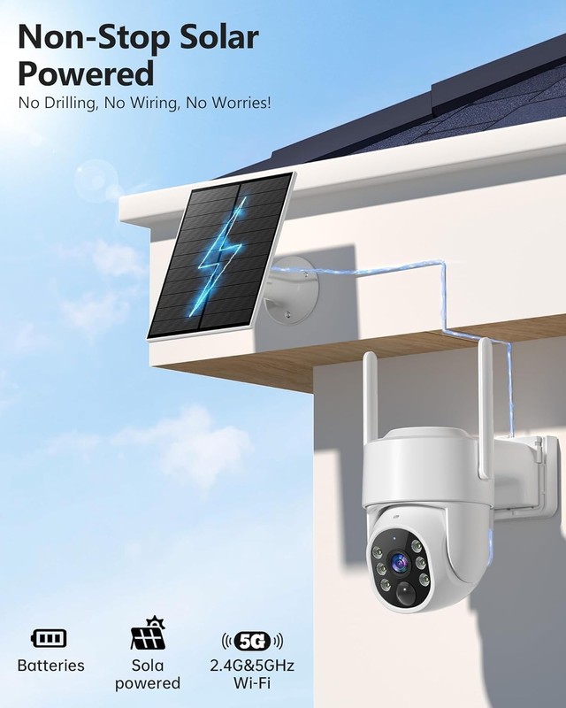 2K Security Camera System 5GHz 2.4GHz WiFi Solar Wireless gallery