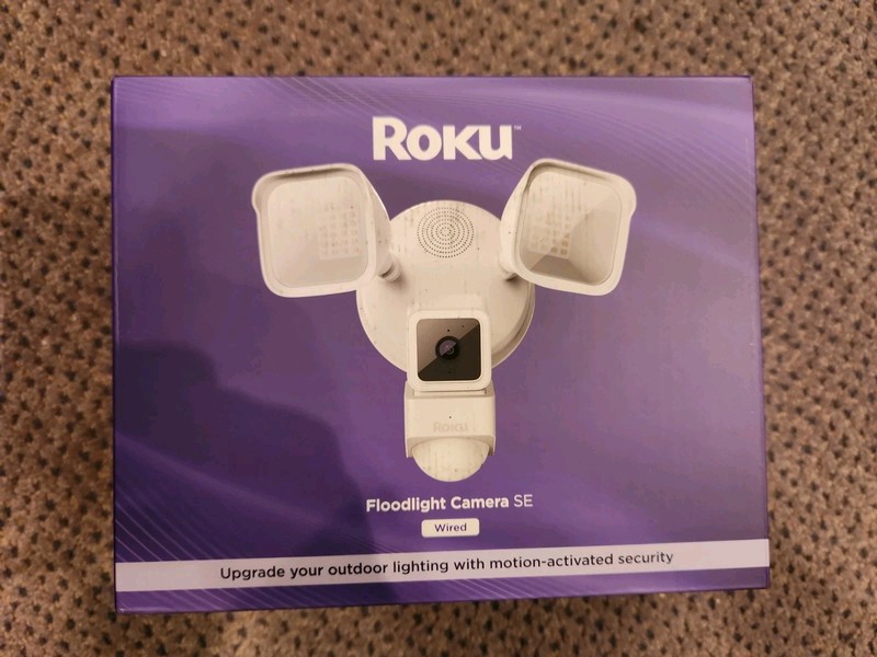Roku Floodlight Security Camera SE Wired New Sealed In Box