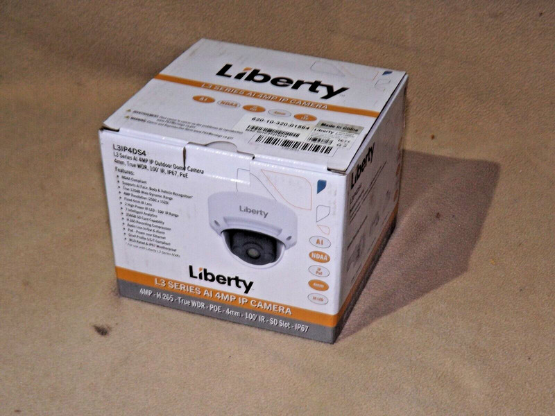 Liberty L3IP4DS 2.8mm AI 4MP IP Outdoor Dome Camera 100′ IR Range IP67