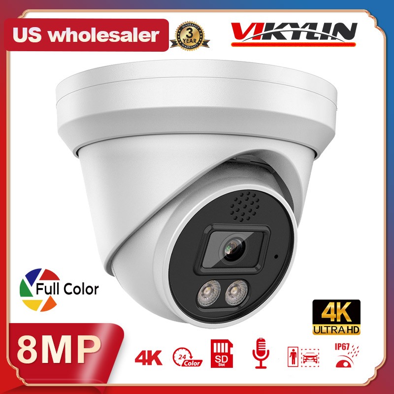 4 pack Vikylin 4K 8MP Ethernet IP Camera Full Color 2 Way Audio 7/24 recording gallery