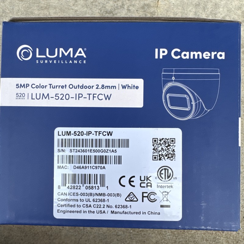 Luna 520 5MP Color Turret Outdoor 2.8MM/ White gallery