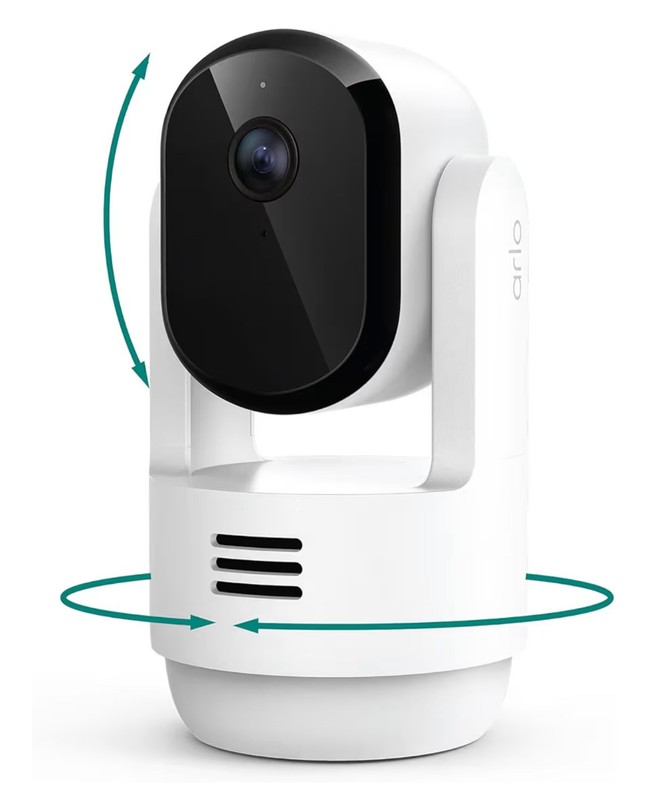 Arlo Essential – Indoor pet camera with pan and tilt, 2K, plug-in. animal detect