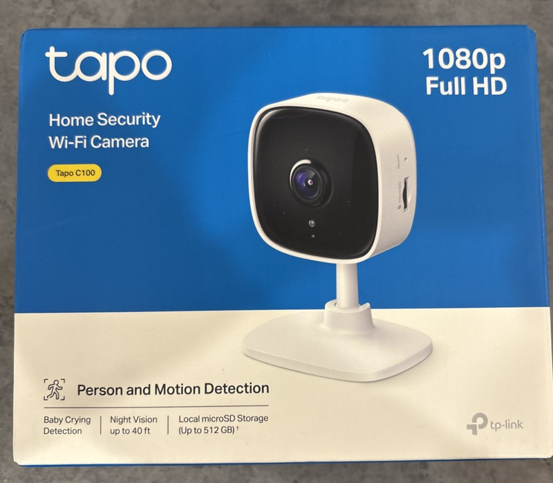 Tapo 1080P Home Security Wi-Fi Camera C100, Open Box New
