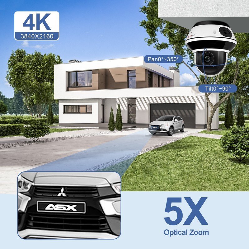 Anpviz 8MP PTZ POE IP Camera, 5X Optical Zoom, , Two-Way Audio,IR Night Vision gallery