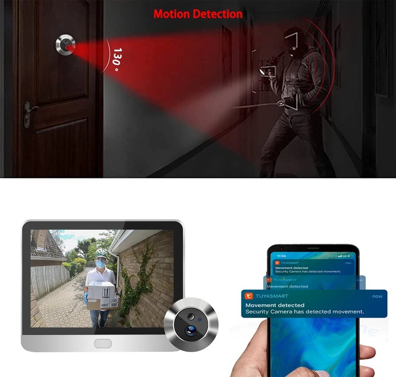 ESK Tuya Smart WiFi Peephole Camera 3MP 4.3" Video Door Viewer Night Vision gallery