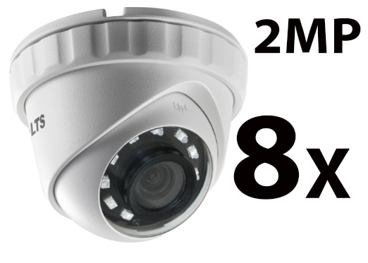 LTS 2MP Camera Turret 1080p 2.8mm TVI CVI AHD CVBS IR 80Ft CMHT2122-28F 8 Pack gallery