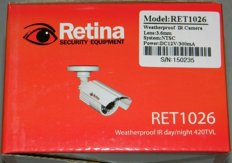 RETINA WEATHERPROOF OUTDOOR DAY/NIGHT SURVEILLANCE CAMERA NEW IN BOX RET1026