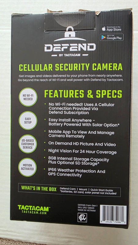 Tactacam Defend Cam Gen 1 Cellular Security Camera and Solar Panel gallery