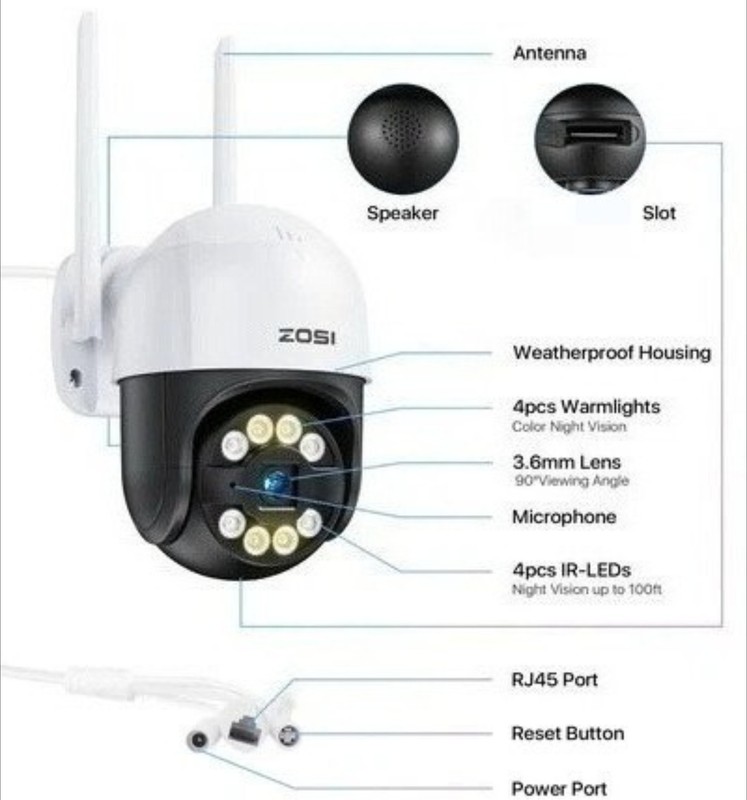 ZOSI Wireless 3MP/5MP/8MP WIFI IP Dual-Lens Wired Human Baby Monitor Camera gallery