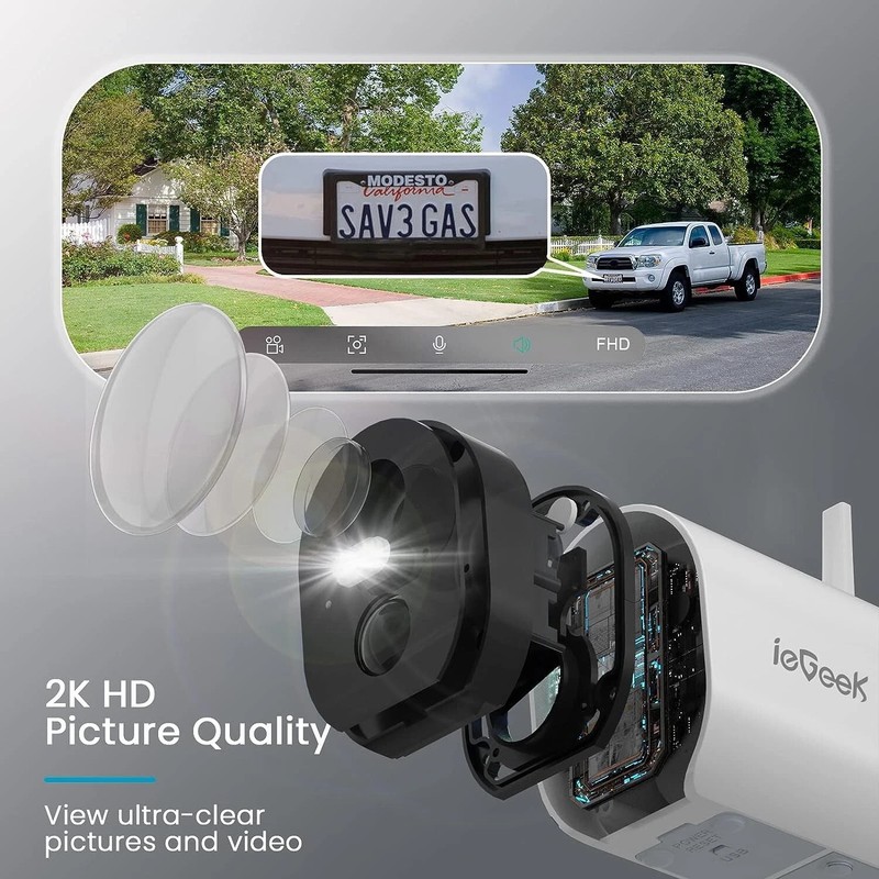 ieGeek Wireless Outdoor Solar Security Camera 2K Home CCTV System WiFi IP Camera gallery