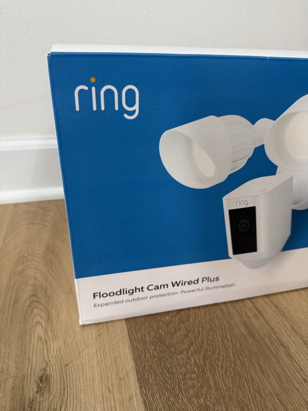 Ring Floodlight Wired Plus Security Camera w/ 2-Way Talk & Motion Track - White gallery