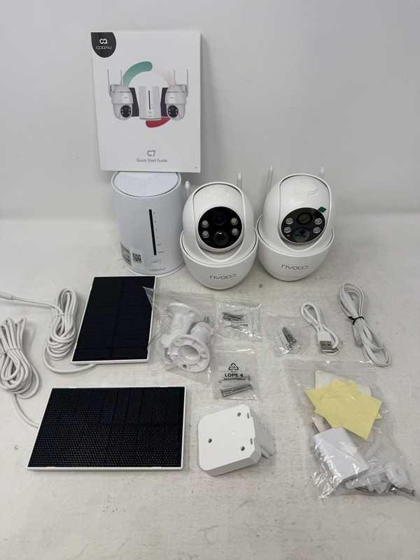 COOAU 4MP Solar Security Cameras Wireless Outdoor, 2 Cam-Kit, Color Night Vision gallery