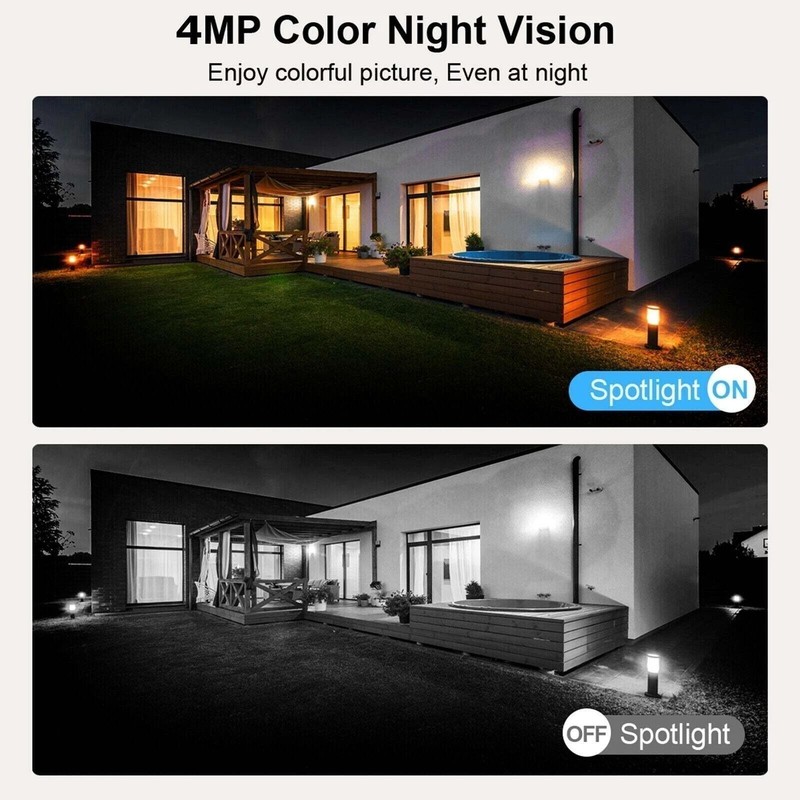4x Solar Powered Security Camera Wireless Outdoor 4MP WiFi PTZ IP Camera CCTV US gallery