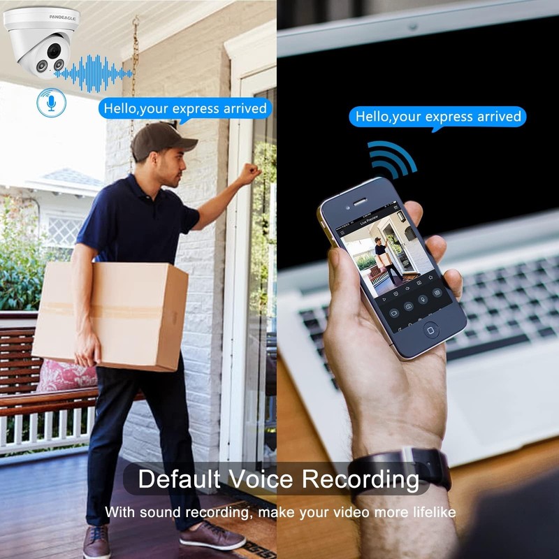 5MP IP PoE Outdoor, 5MP30fps Turret IP with Human/Vehicle Detection,Audio/Mic... gallery