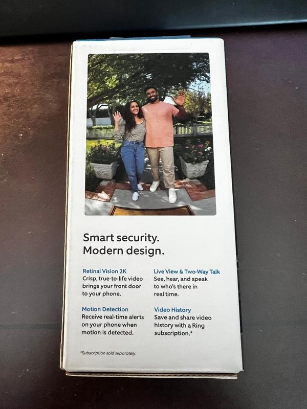 Ring Battery Doorbell 2nd Gen (newest model) 2K Speckled Gray [NEW] gallery