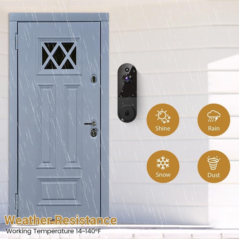 1080p HD WiFi 2.4G Ring Video Doorbell Intercom Video Camera Door AI & Live View gallery