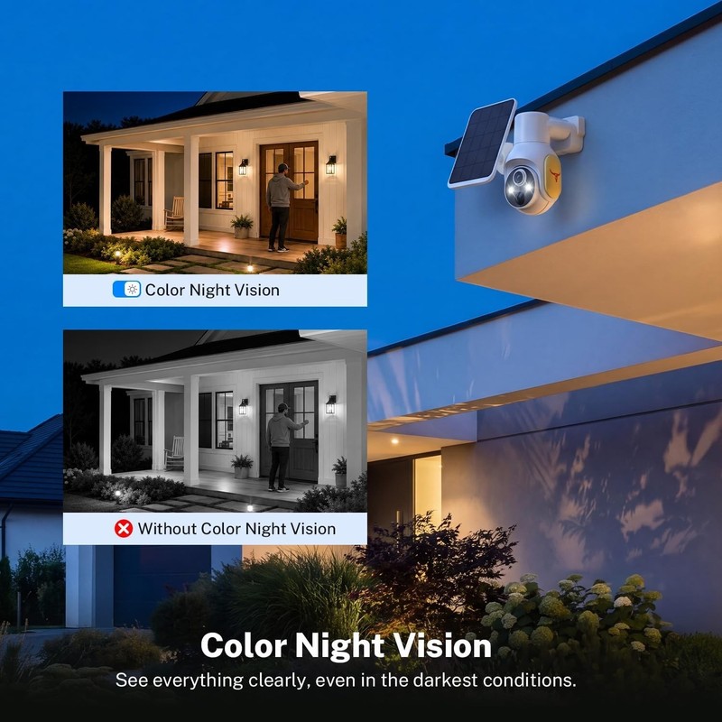 Camara De Seguridad Solar 360 Para Casa Exterior 2.4G WiFi Con Audio y Micrófono gallery