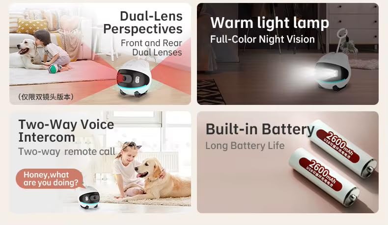 Smart Pet Camera Robot 1080p 2 Way Audio Night Vision gallery