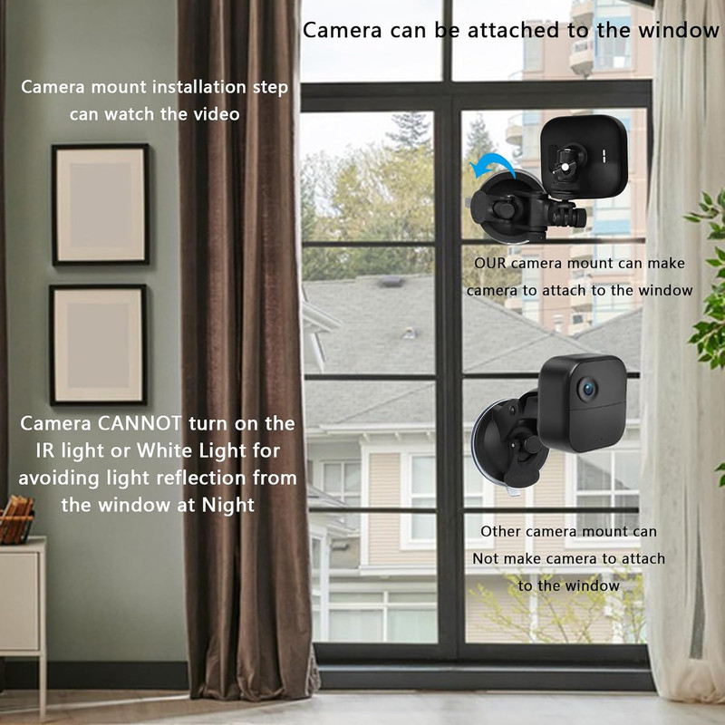 2 Pack Suction Cup Mount Compatible with Blink Outdoor 4, 3, 2K+, Blink Mini 2K+ gallery