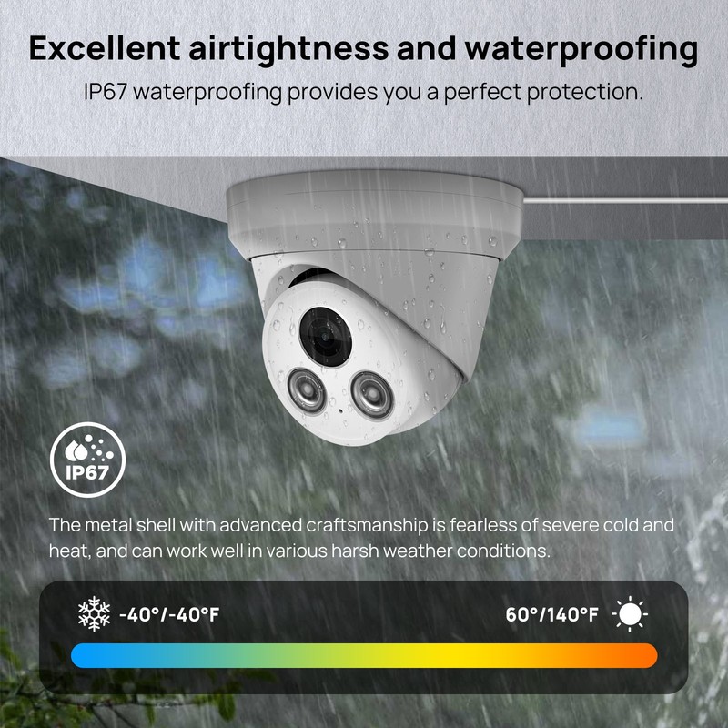 VIKYLIN Turret POE 24h Full Color Ethernet 8MP 4K IP CAMERA MIC Outdoor IP67 Lot gallery