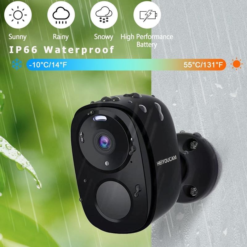Wireless 2k Outdoor Security Camera with Battery Power, Ai Motion, Siren and Col