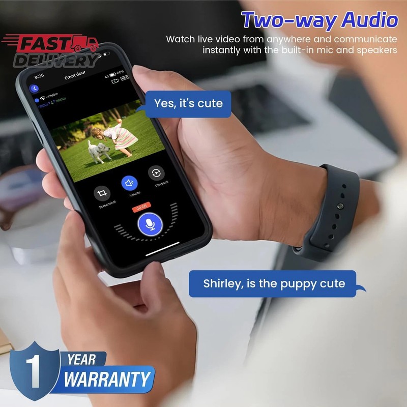 1080P Wireless Video Doorbell Camera, Night Vision, Cloud Storage (Sold Separate gallery