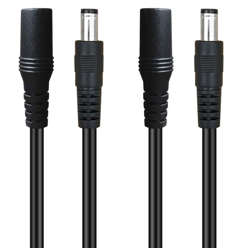 SIOCEN 2-Pack 3ft DC Extension Cable 5.5mm x 2.1mm Male to Female 3ft, Black